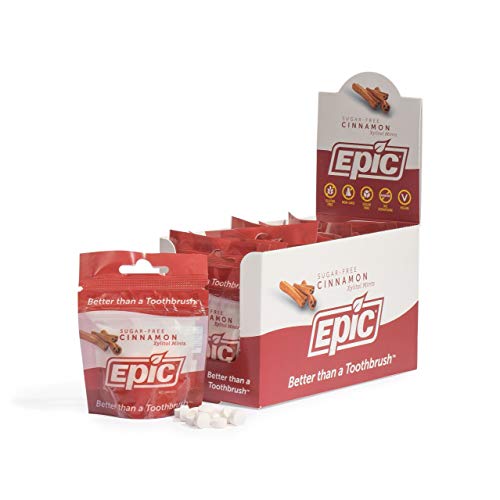 Epic Xylitol Mints - Sugar Free & Aspartame Free Mints Sweetened W/Xylitol For Dry Mouth & Gum Health (Cinnamon, 40-Piece Pouch, 10 Pouches) #TOP7
