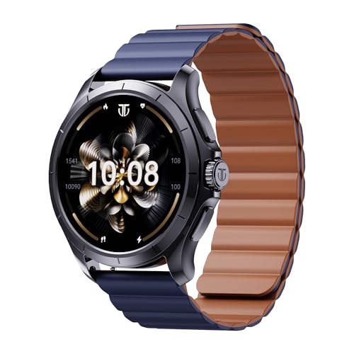 Image of Titan Evoke 2.0, 1.32 inch AMOLED Display Smart Watch with AOD,1000 Nits, Functional Crown, Magnetic Strap, Metal Body,Fast Charge,24 /7 Health Suite, BT Calling, SpO2, HRM, IP68 Smartwatch - Tidal Blue