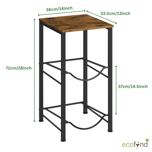Image of ecofynd 2 Tier Water Dispenser Stand with Top Shelf, Heavy Duty Water Cooler Storage Rack, 20 Litre Engineered Wood & Metal Bottle Holder for Home & Kitchen, Office, School, Hospitals, Restaurants