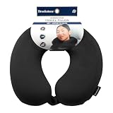 Brookstone Travel Neck Pillow - Lightweight U-Shaped Memory Foam Travel Pillow for Airplane, Car Travels & Sleeping, Black