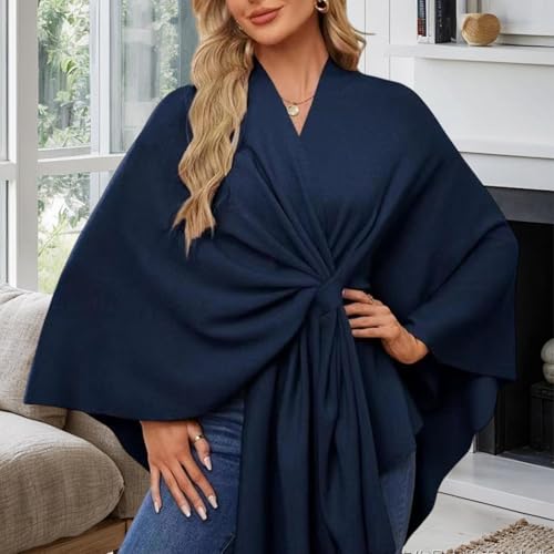 Cárdigan versátil de caída premium y diseño sofisticado color azul 3