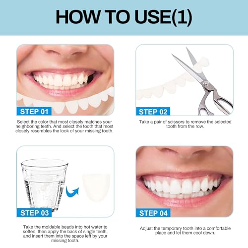 Image of Tooth Repair Kit，Temporary Natural Shade for Filling The Gap, Moldable Thermal Beads Replacement Kit Replace The Missing or Broken Tooth-6PCS-D34