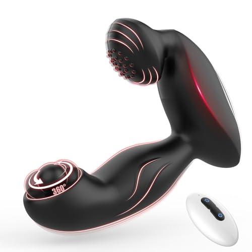 Masseurs de Prostate Gode Homme Pour Anus Sex Toys - 3 EN 1 Plug Anal Sex Toýs Homme Vibrant avec 10 Modes Vibrations 360° Rotatif Gode Vibro-masseur Vibro Anal Stimulateur Prostate pour Couple