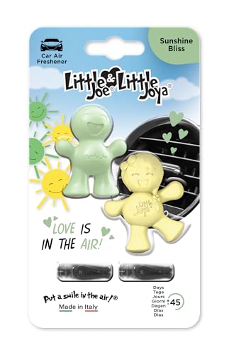 Image of Little Joe & Little Joya Car Air Freshener, 45-Day Long-Lasting Fragrance, Scented Vent Clip for Car Interior Home & Office - Sunshine Bliss