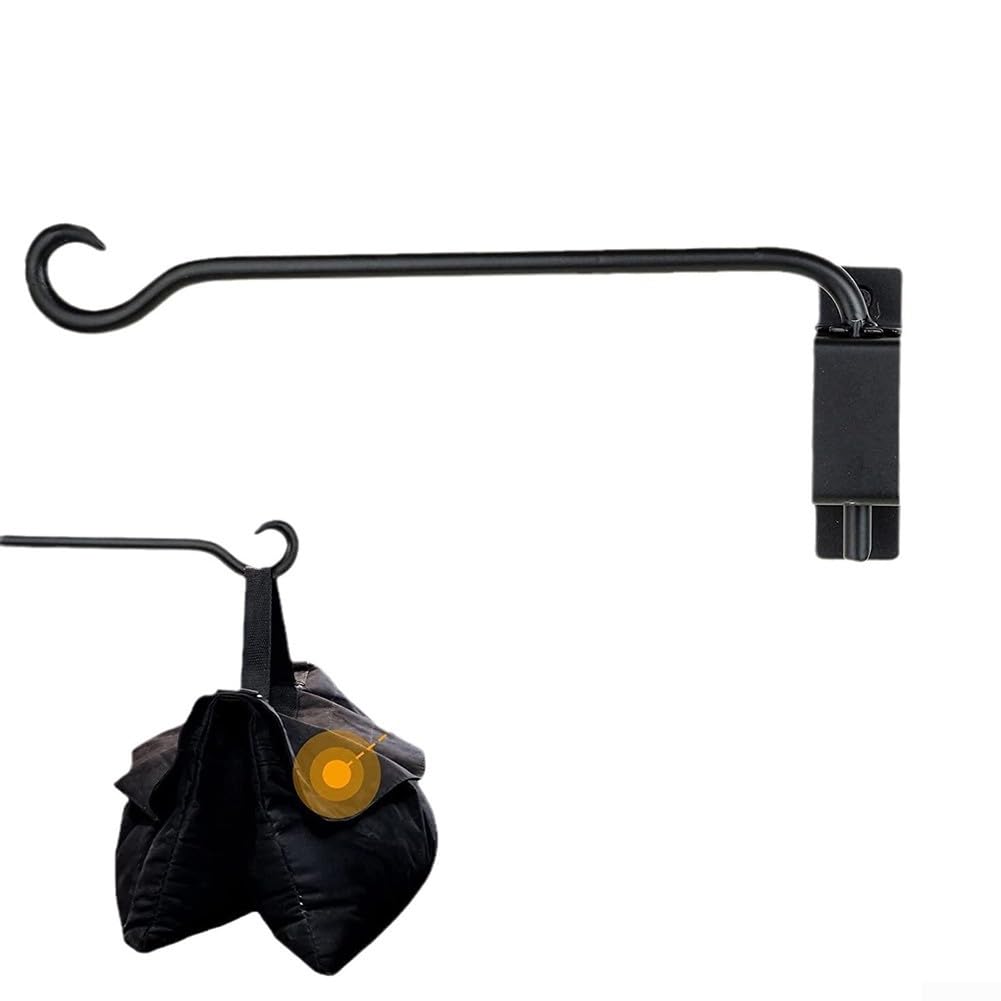 GLFLOW 45-180 Degree Swivel Wall Hook Bracket Adjustable Metal Outdoor Garden Hanger For Lanterns Bird Feeders Plants Wind Chimes (Black 41 * 12)