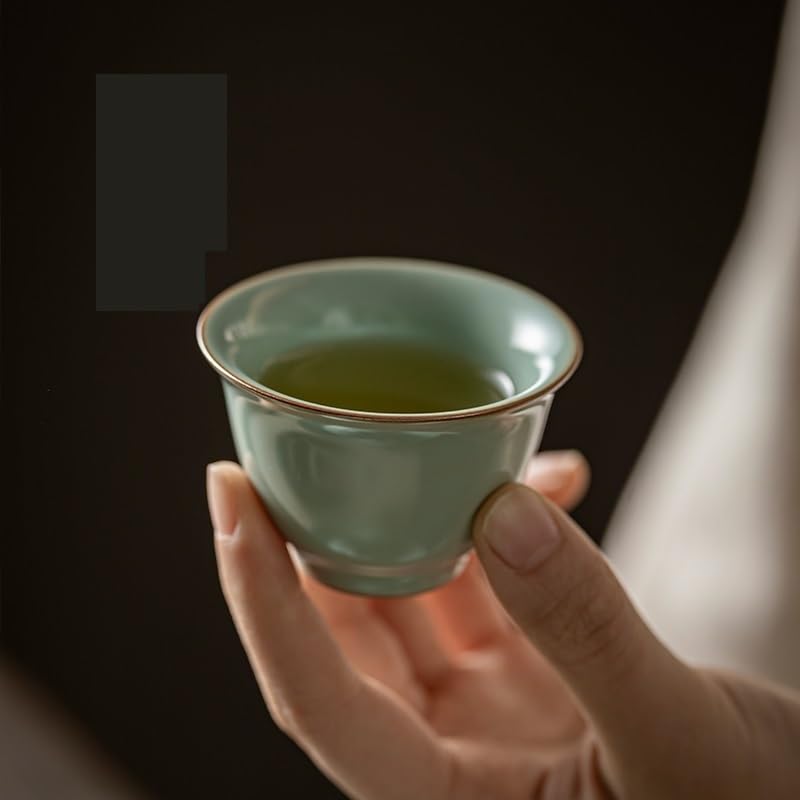 Filiżanki Matcha Mistrz Kubek Tea Cup Ceramiczny Kung Fu Kubek Herbaty Retro Ręcznie Ru Porcelana Mała Pojedyncza Filiżanka Herbaty Zestaw Herbaty Kubek Infuser