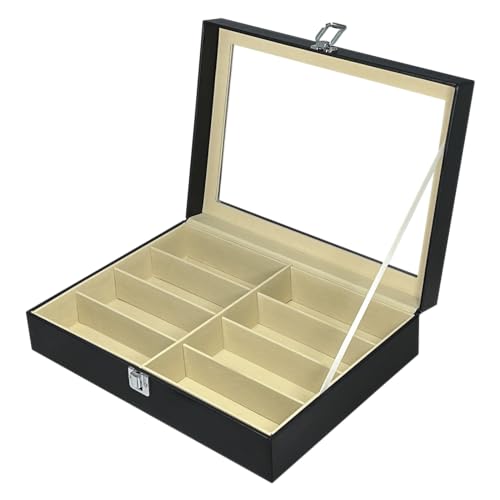 MR Maestro Relojero - Vitrina para Gafas | Organizador de Joyas | Bandeja y Soporte para 8 Gafas de Sol | Estuche de Almacenamiento para Colecciones y Accesorios | Muy Resistente