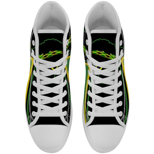 Jamaican Flag Shoes High Top Canvas Sneakers Lace Up Casual Shoes for Men Women4