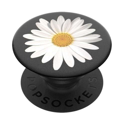 PopSockets PopGrip - Soporte y Agarre para Teléfonos Móviles y Tabletas con un Top Intercambiable - White Daisy