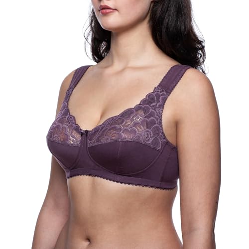 Image of Cotton Wireless Bra No Underwire Full Coverage Plus Size Sleep Minimizer