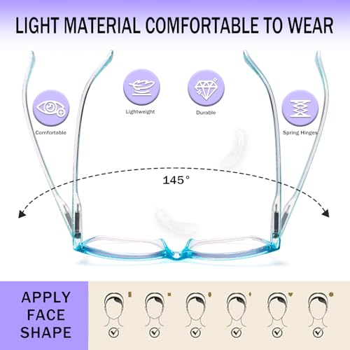 Image of SIGVAN Ladies Reading Glasses Blue Light Blocking Spring Hinge Fashion Pattern Print Eyeglasses for Women