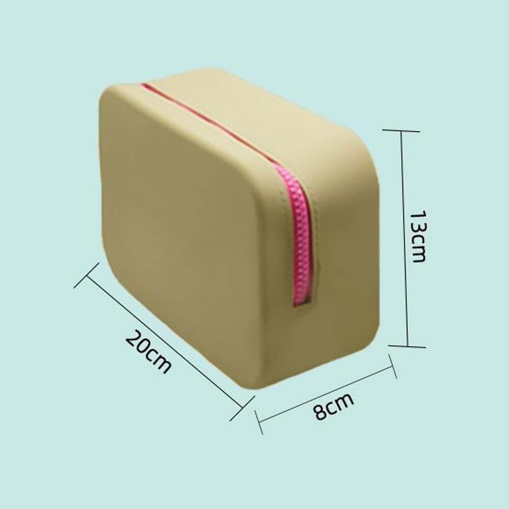 Portable Large Capacity Square Silicone Cosmetic Bag, Travel Waterproof Wash Bag Zipper Pouch Toiletry Bag - Image 2