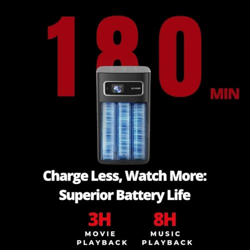 Image of TONZO P70 Smart Projector | 6000 Lumens | Wi-Fi & Bluetooth | Native 720p, 1080p Supported | 2GB+32GB | Auto Keystone | HDMI ARC | USB | Type-C | Red-Blue 3D