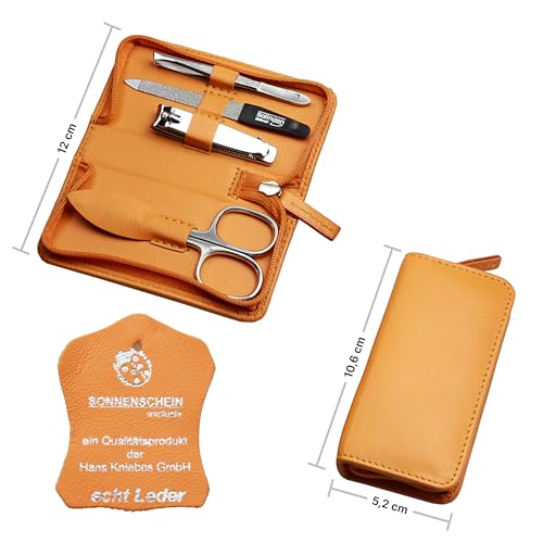 Kit de manucure pédicure complet étui cuir pince épiler ciseaux ongles lime - 6