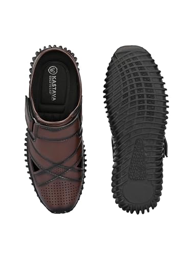 Image of KASTAVA KS 102X Comfortable Premium Synthetic Casual Sandals | Adjust Velcro Closure | Lightweight Everyday Wear Sandals for Men