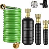 Ablaufblase Kit 3-teilig zum Reinigen von Rohrverstopfungen, kompatibel mit Rohren 1-6 Zoll, inklusive einziehbarem Schlauch und Messingadapter mit Absperrventil für kontrollierten Betrieb (grün)