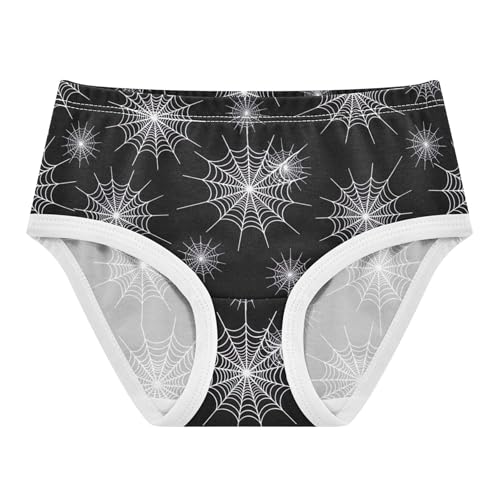 Cotton Toddlers Underwear Floral White Spider Webs Black Halloween Panties Little Girl Print Kids Briefs Undies 2t