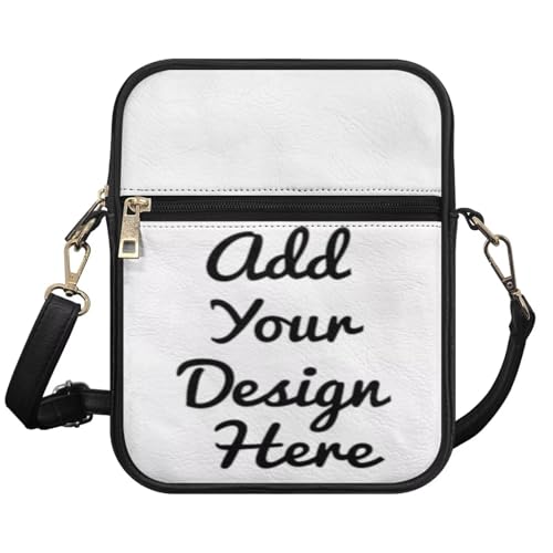 Small Messenger Bag for Men Leather with Adjustable Shoulder Strap Adjustable Crossbody Bag with Zipper Closure