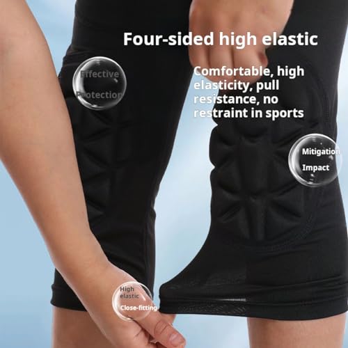 Hotfiary Youth Kids Pants with Knee Pads Boys 3/4 Capri Compression Tights Padded Basketball Workout Leggings for Kids4