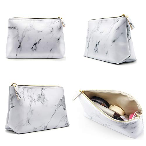 Marble Makeup Bags,Lke Cosmetic Display Cases Waterproof Marble Travel Cases Portable Makeup Bags Makeup Organizers(8.66X6.3X2.36Inches) (Marble Makeup Bags) #TOP2