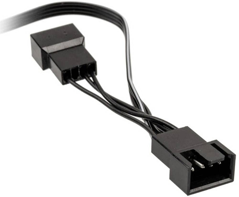 Kolink PC Fan Y Cable [1x PC Fan Socket 4-Pin - 2x PC Fan Socket 4-Pin 0.35m Black