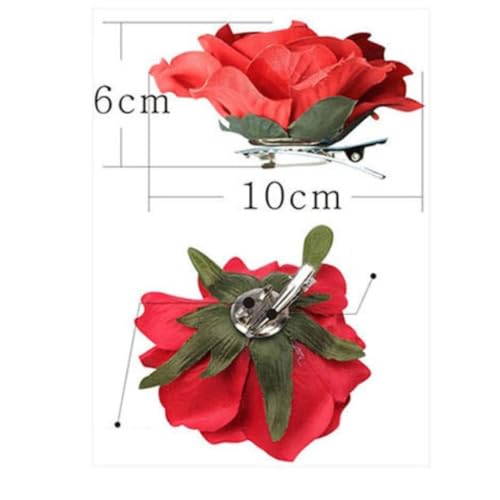 Wambere Pack of 2 Women's Rose Hairpin Corsage Flower Hair Clips Brooch Hair Accessories Hair Clips Headwear for Wedding Party Prom Beach Accessories Light Pink - Image 3