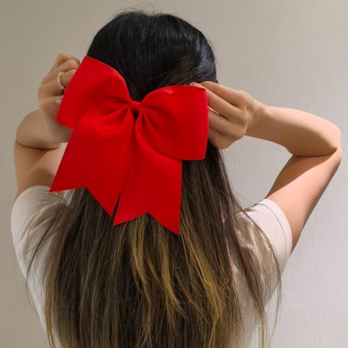 DS. DISTINCTIVE STYLE moño jumbo rojo para cabello de 8.7 pulgadas para mujer accesorio grande para cola de caballo 1 unidad (Rojo) miniatura 4