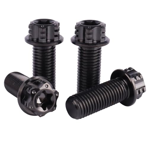 Image of 4Pcs Titanium Bolt Flange Torx Head M8 M10 x 20 25 30mm Screw Bolt for Motorcycle Car Modifications (Black, M10x25mm Pitch 1.25)