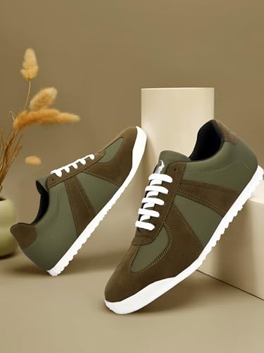 Image of baron scott Men's Casual Flat Sneakers | Faux Leather Lace-Up Shoes for Men | Lightweight TPR Sole with EVA Foam Insole | Comfortable Sneakers for Walking, Travel, Office & Casual Use