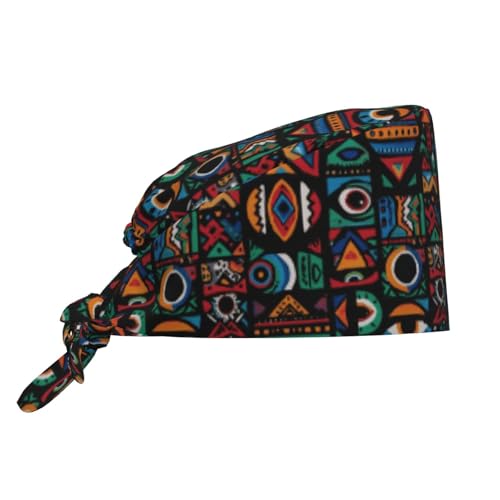 Image of Working Cap Scrub Cap with Sweatband Adjustable Unisex Tie Back Hat for Cleaning Farm Nursing
