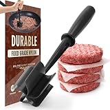 CUNSENR Premium Meat Chopper - 5 Curve Blade Ground Beef Smasher Tool - Heat-Resistant Nylon Meat Masher for Ground Beef, Hamburger, Potatoes - Non-Stick Ground Meat Chopper for Easy Mixing - Black