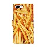 French Fries Wallet Case Fit for Apple iPhone 7 Plus (2016), iPhone 8 Plus (2017) (5.5') with ID...