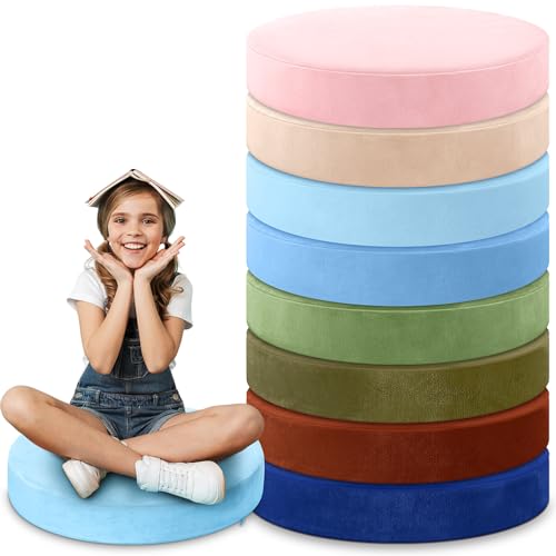GlikCeil 8 Pcs Round Floor Pillow Cushions for Kids Classroom