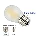 OPALRAY A15 Mini Globe Bulb with LED Filament, 2W Dimmable, 25 Watts Incandescent Replacement, E26 Medium Base, Small Size LED Bulbs, 200Lm Warm White Light(2700K), Frosted Glass Cover, 6 Pack