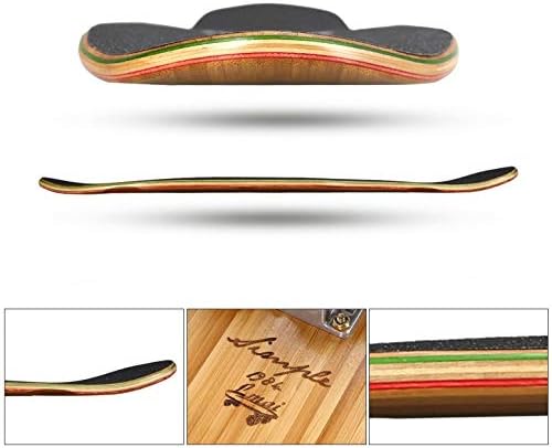 LMAI 27" Bamboo Wood Cruiser Complete Skateboard Longboard Black 2