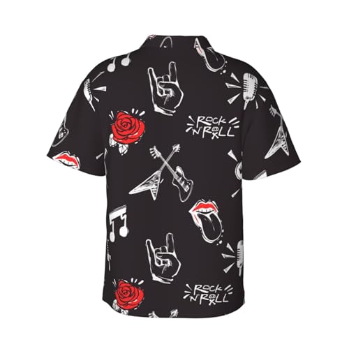 Mens Hawaiian Shirts Rock Roll Rocknroll Signs Summer Beach Shirt2