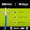 TRUE CABLE Cat6 Riser (CMR), 1000ft, Blue, 23AWG 4 Pair Solid Bare Copper, 550MHz, ETL Listed, Unshielded Twisted Pair (UTP), Bulk Ethernet Cable #1