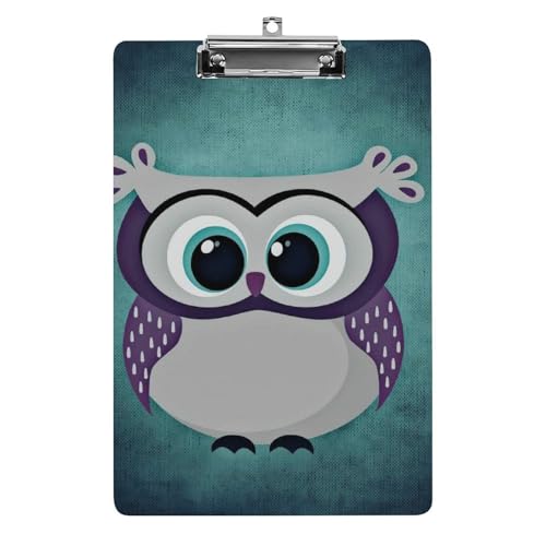 Porte bloc format A4 violet hibou pour organiser la classe