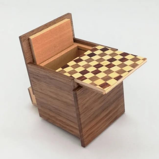 Checkered Cube Puzzle Box - Collectible Japanese Trick Box For Adults, 14+