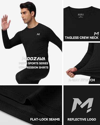 Mens Compression Shirt Long Sleeve Quick Dry Athletic Workout Gym T-Shirt SPF Running Top Sport Undershirt Base Layer4