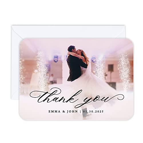 Andaz Press 5x7 Inch Photo Personalized Wedding Thank You Cards