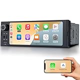 6.36' Single DIN Car Radio Stereo, Linux System HD IPS Touchscreen with Wireless CarPlay & Android Auto, Bluetooth, USB-C/USB/FM