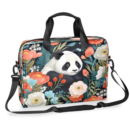 Maletín para portátil Panda floral 16 pulgadas miniatura 1
