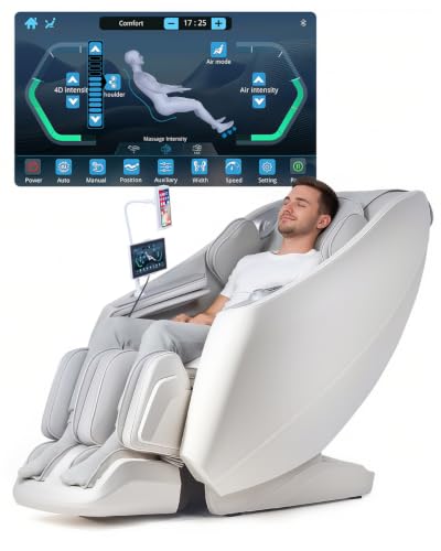 RelaxRelife Ganzkörpermassagesessel mit Touch Screen (Weiß)