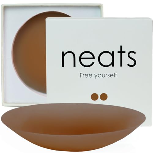 NEATS Pezoneras, Sujetador Adhesivo Hipoalergénico de Silicona, Cubre Pezones Invisibles Reutilizables para Mujer (Mocha, 10cm)