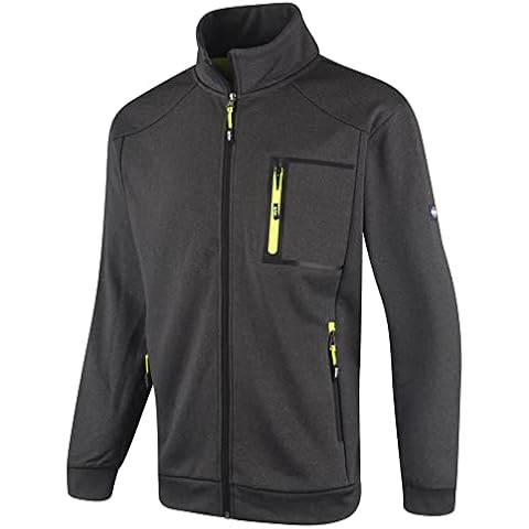 Lee Cooper Workwear LCJKT124 Men's Full Zip Thermal Anti Pill Bonded Fleece Work Jacket, Charcoal Marl, X-Large Cover