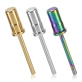 GEEHUA 3 Stück Nagelfräser Bits, 0,64 cm Fräser Aufsätze mit Großem Sandband Edelstahl Nagelfräser Aufsätze Nail Drill Bits für Acryl Gelnägel Maniküre Pediküre Nagelhautentferner