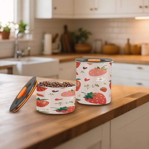 Envase para café Kigai Strawberry Flowers de acero inoxidable con tapa hermética 17 oz miniatura 6