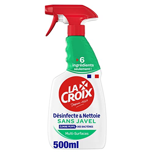 LA CROIX - Nettoyant Ménager La Croix Multi surfaces Spray Désinfectant sans Javel - 6 Ingrédients seulement - 500ml Cover