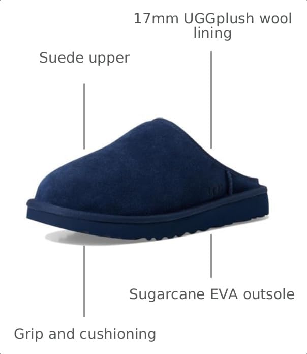Image of UGG Men's Classic Slip On Slipper, Deep Ocean, 5